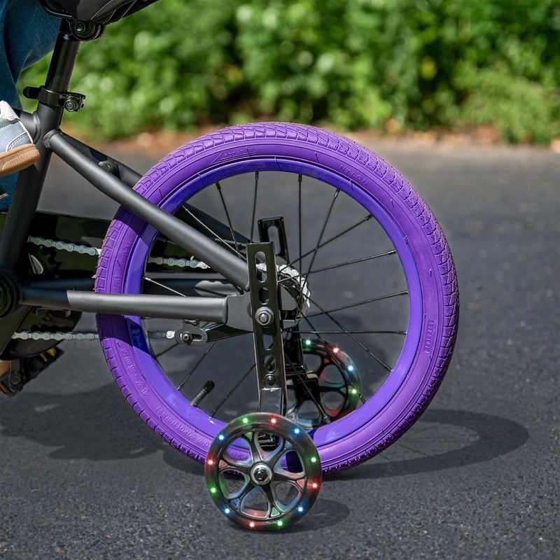 JETSON Spark Light-Up Training Wheel Accessory, Motion Activated LED Light-Up Wheels, 4 Inch Wheels, Fits Most Bike Wheels From 12 to 2 inches, Ages 3+, Black, JSPRK2-BLK - Image 3